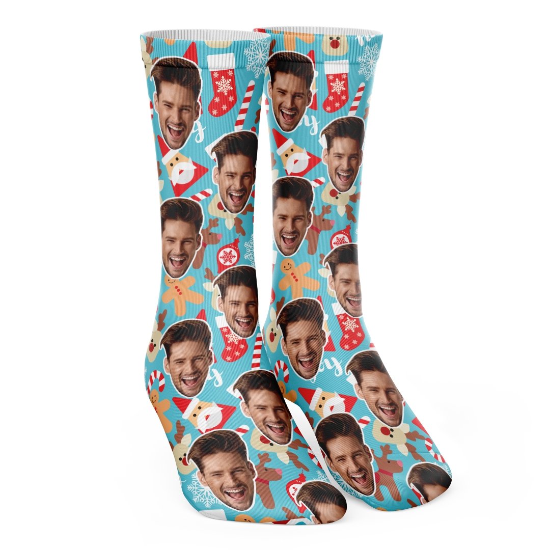 Персонализирани коледни чорапи - My Face On Sox